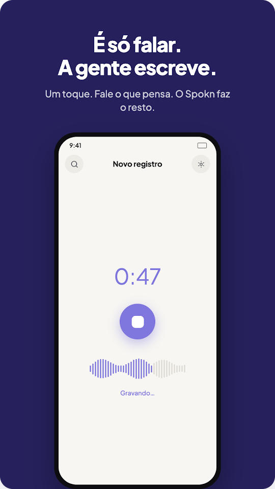 Spokn screenshot: Just talk. We write it down.